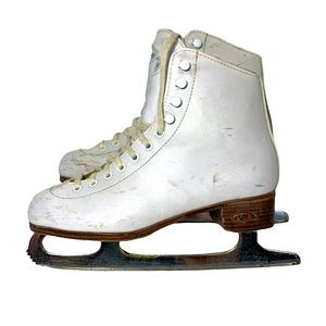 Riedell White Figure Skates Kids Size 4